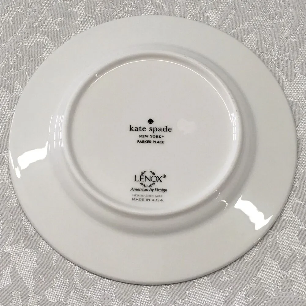 Kate Spade Lenox Plates lot Parker Place Salad, Butter, Saucer, 3 dishes
